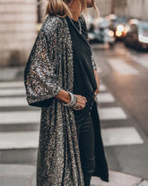 Party-Cardigan mit Pailletten und Dreiviertelärmeln
